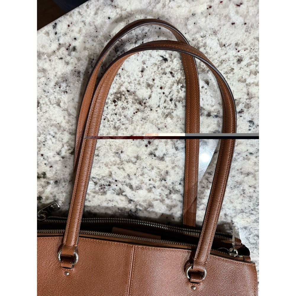 Coach Stanton Carryall in Crossgrain Leather Silver Saddle F37148 Tan Brown - Picture 12 of 16
